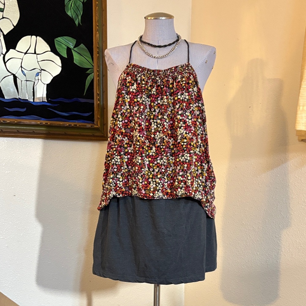 Floral Tank w/ Skirt & Jewelry Set